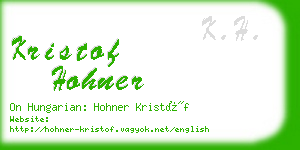 kristof hohner business card